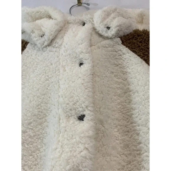Plush X Revolve Women’s Cream Brown Sherpa Hooded Jacket NEW Size Small - Picture 8 of 10
